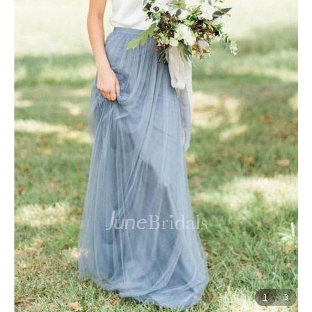 Blue bridesmaid dress / maxi skirt and blouse